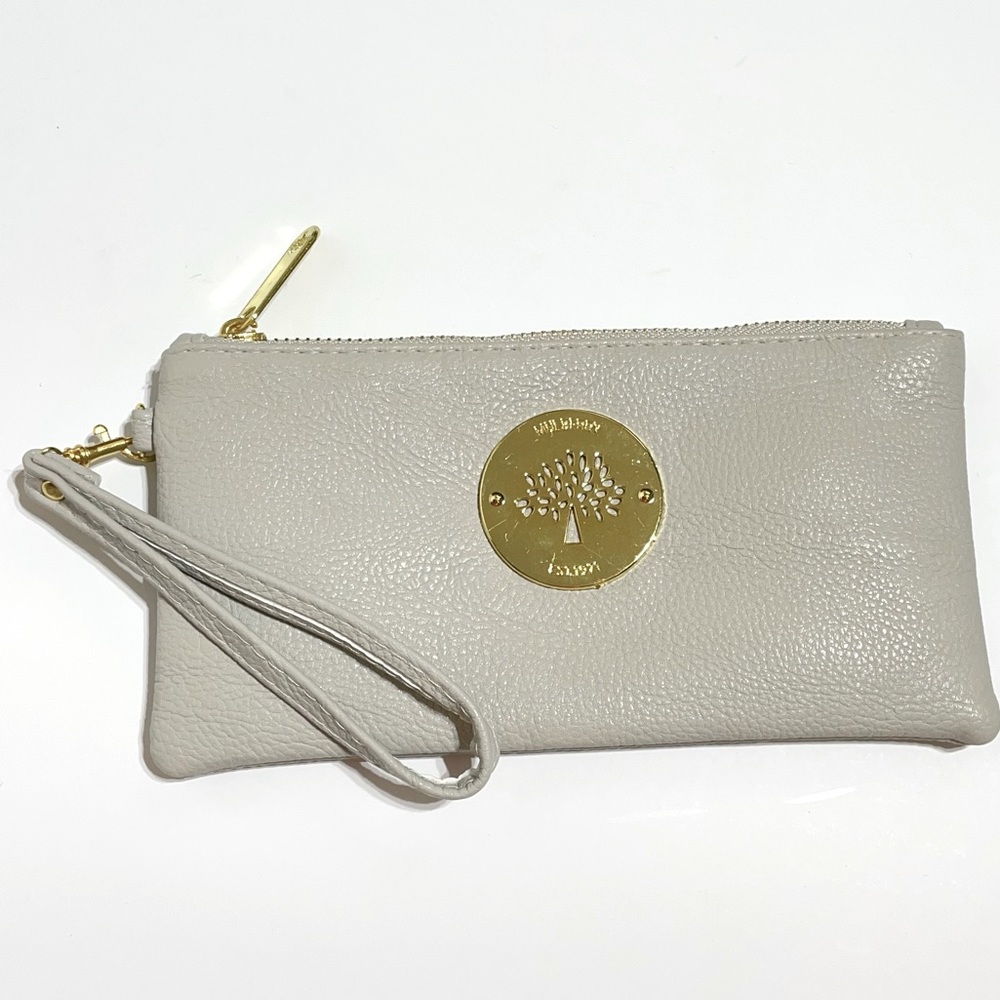 Mulberry Gray Pebble Leather Wristlet